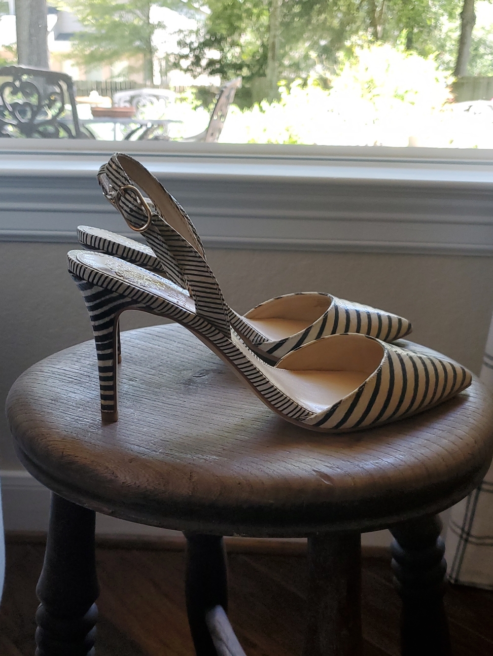 Vince Camuto Black/White Striped Snake - Picture 2 of 8